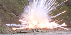 An explosion demonstration on a course at ISSEE